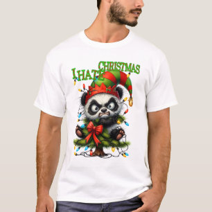 Funny bad tempered christmas panda T-Shirt