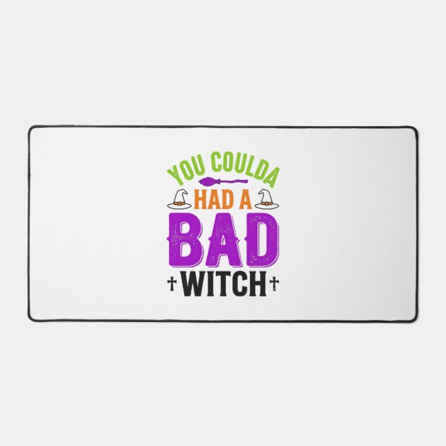 Funny Bad Witch Halloween Quote Vector Design_1 Desk Mat (Front)