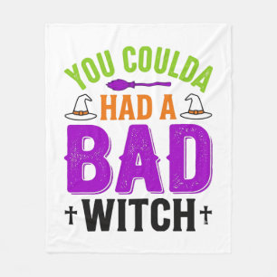 Funny Bad Witch Halloween Quote Vector Design_1 Fleece Blanket