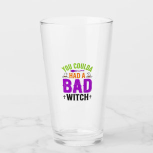 Funny Bad Witch Halloween Quote Vector Design_1 Glass