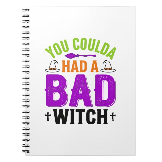 Funny Bad Witch Halloween Quote Vector Design_1 Notebook (Front)