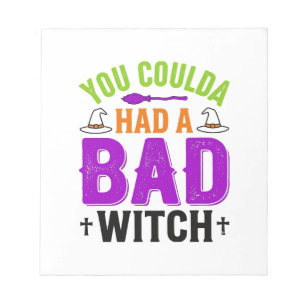 Funny Bad Witch Halloween Quote Vector Design_1 Notepad