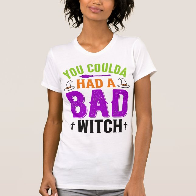 Funny Bad Witch Halloween Quote Vector Design_1 T-Shirt (Front)