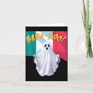 Funny bada boo italian american halloween costume card