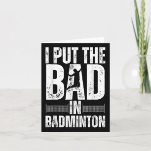 Funny Badminton Art For Men Women Shuttle Sport Pl Card