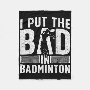 Funny Badminton Art For Men Women Shuttle Sport Pl Fleece Blanket