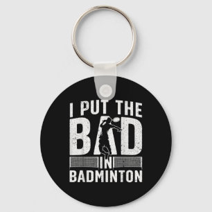 Funny Badminton Art For Men Women Shuttle Sport Pl Key Ring