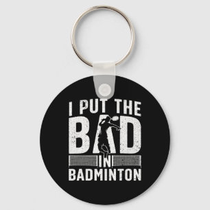 Funny Badminton Art For Men Women Shuttle Sport Pl Key Ring