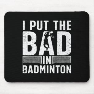 Funny Badminton Art For Men Women Shuttle Sport Pl Mouse Pad