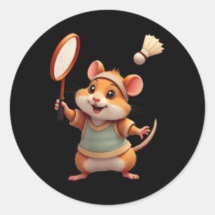 Funny Badminton Art For Men Women Trainer Badminto Classic Round Sticker
