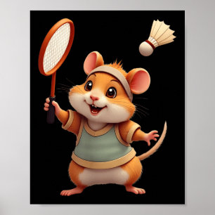 Funny Badminton Art For Men Women Trainer Badminto Poster