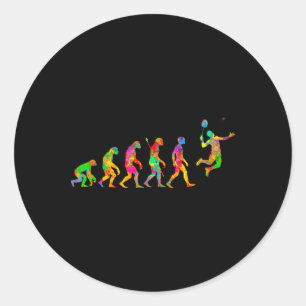 Funny Badminton Colourful For Men Women Ball Sport Classic Round Sticker
