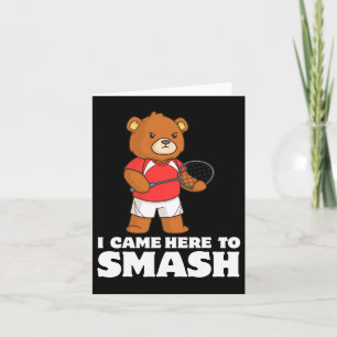 Funny Badminton Competitive Bear Player Smasher  Card