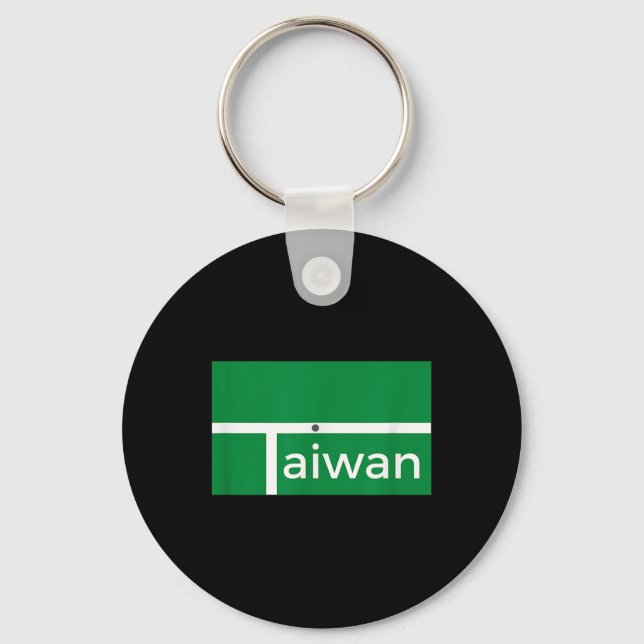 Funny Badminton Match New Taiwan Flag Alternative  Key Ring (Front)