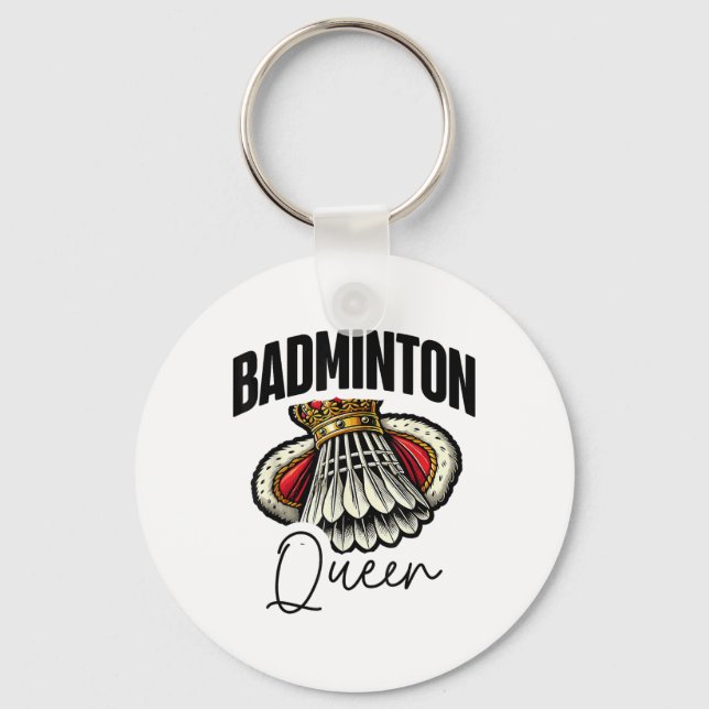 Funny Badminton Player Love Shuttle Design 0  Key Ring (Front)
