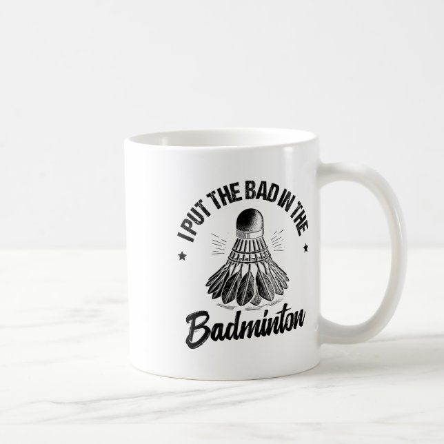 Funny Badminton Player Love Shuttle Design 14  Coffee Mug (Right)