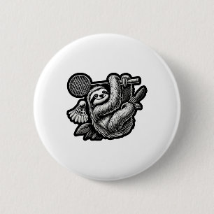 Funny Badminton Player Love Shuttle Design 16 6 Cm Round Badge