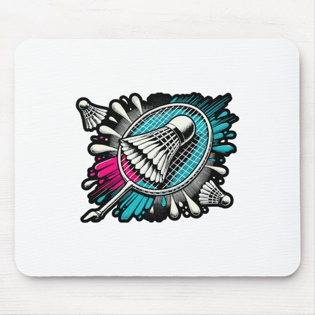 Funny Badminton Player Love Shuttle Design 17  Mouse Pad (Front)