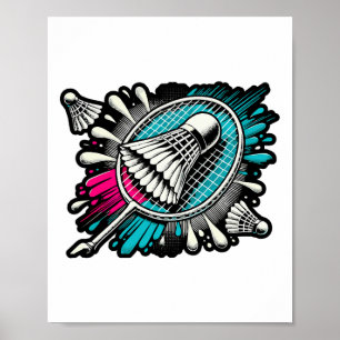 Funny Badminton Player Love Shuttle Design 17  Poster