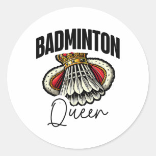 Funny Badminton Player Love Shuttle Design 19 Classic Round Sticker