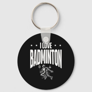 Funny Badminton Player Love Shuttle Design 1 Key Ring