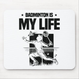 Funny Badminton Player Love Shuttle Design 1 Mouse Pad