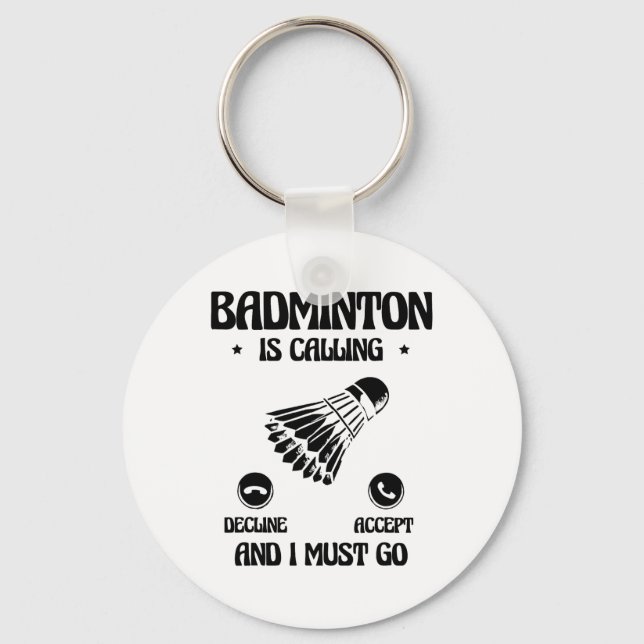 Funny Badminton Player Love Shuttle Design 21  Key Ring (Front)