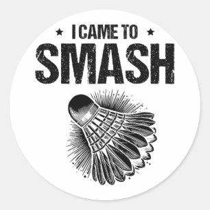 Funny Badminton Player Love Shuttle Design 24 Classic Round Sticker