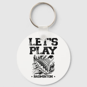 Funny Badminton Player Love Shuttle Design 4 Key Ring