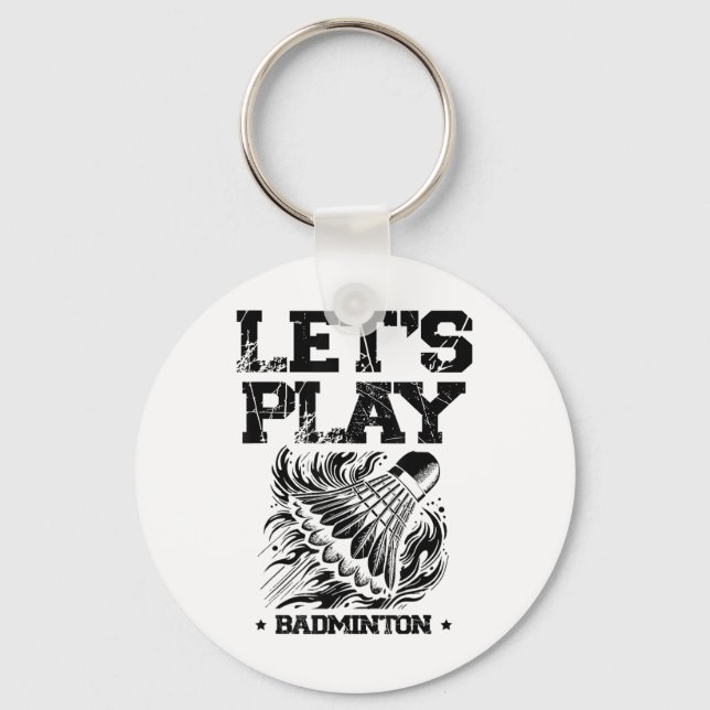 Funny Badminton Player Love Shuttle Design 4  Key Ring (Front)