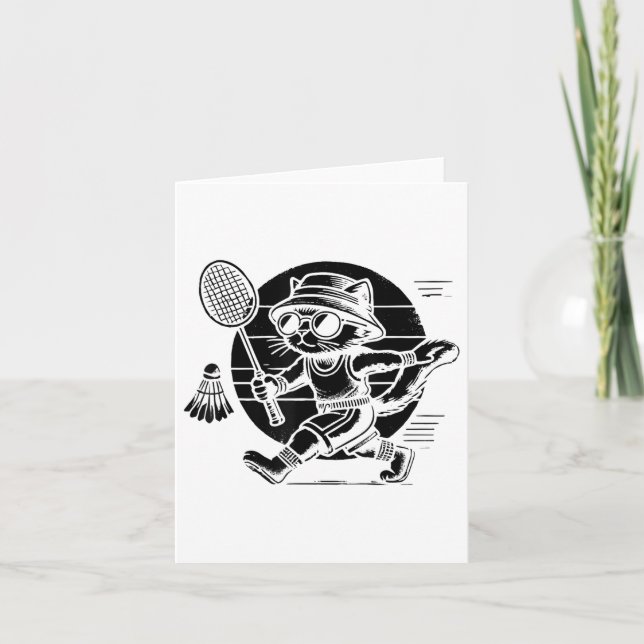 Funny Badminton Player Love Shuttle Design 6  Card (Front)