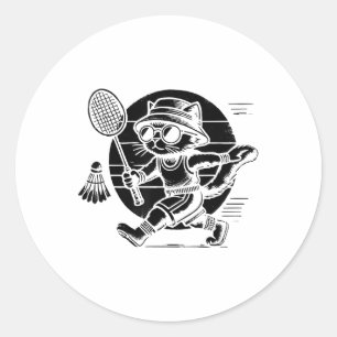 Funny Badminton Player Love Shuttle Design 6 Classic Round Sticker
