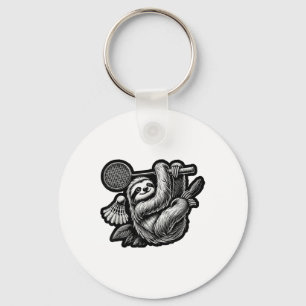 Funny Badminton Player Love Shuttle Design _7 Key Ring