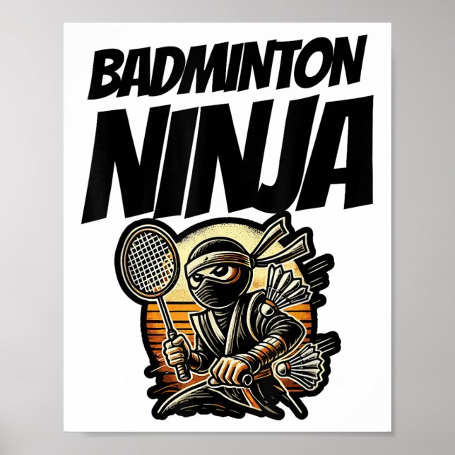 Funny Badminton Player Love Shuttle Design 7  Poster (Front)