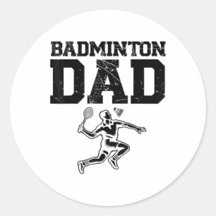 Funny Badminton Player Love Shuttle Design 9 Classic Round Sticker