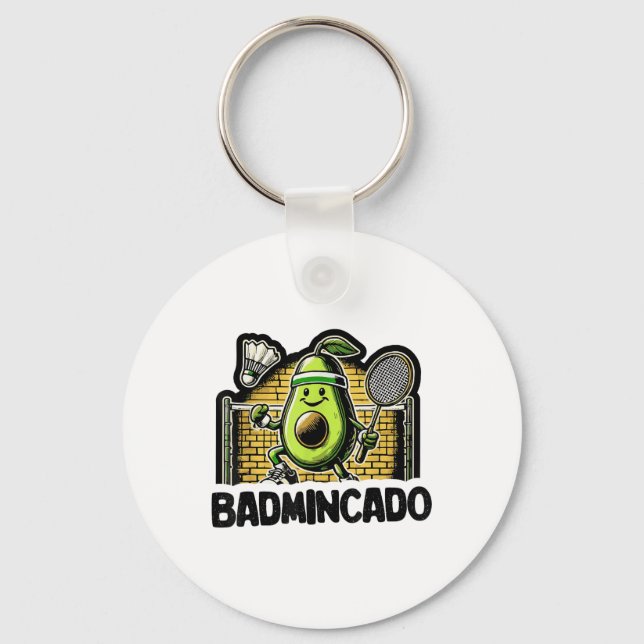 Funny Badminton Player Love Shuttle Design _9  Key Ring (Front)