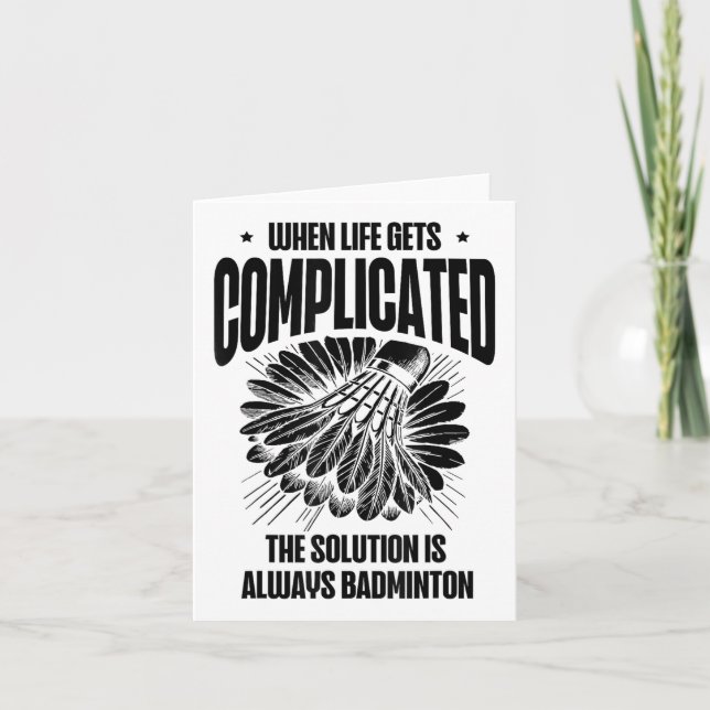 Funny Badminton Player Love Shuttle Design  Card (Front)