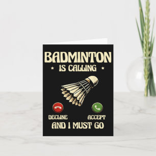 Funny Badminton Player Love Shuttle Design  Card