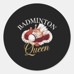 Funny Badminton Player Love Shuttle Design Classic Round Sticker