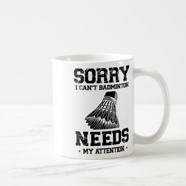 Funny Badminton Player Love Shuttle Design  Coffee Mug (Right)