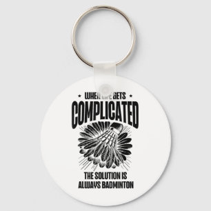 Funny Badminton Player Love Shuttle Design Key Ring