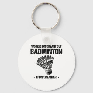 Funny Badminton Player Love Shuttle Design Key Ring