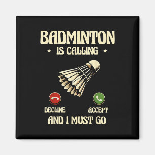 Funny Badminton Player Love Shuttle Design Magnet