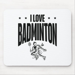 Funny Badminton Player Love Shuttle Design  Mouse Pad