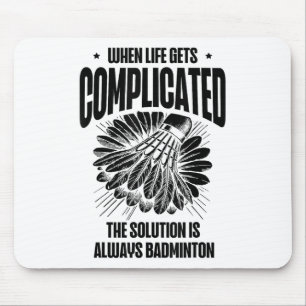 Funny Badminton Player Love Shuttle Design Mouse Pad