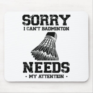 Funny Badminton Player Love Shuttle Design Mouse Pad