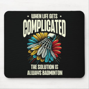 Funny Badminton Player Love Shuttle Design Mouse Pad