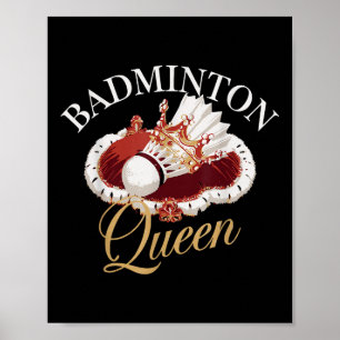 Funny Badminton Player Love Shuttle Design Poster