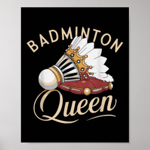 Funny Badminton Player Love Shuttle Design  Poster