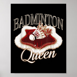 Funny Badminton Player Love Shuttle Design Poster